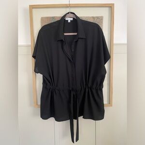 Semi-Sheer Women’s Cinch Waist Blouse
